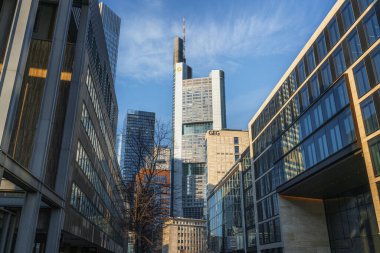 Frankfurt 'taki modern binalar Commerzbank Tower - Frankfurt, Almanya