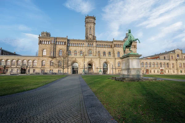 Hanover Alemanha Janeiro 2020 Leibniz University Welfenschloss Main Building Horse — Fotografia de Stock