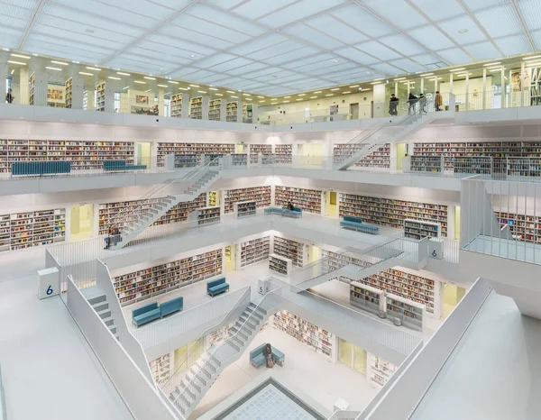 Stuttgart Tyskland Dec 2019 Stuttgart Public Library Interior Stadtbibliothek Stuttgart — Stockfoto