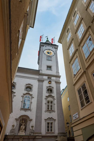 Old Town Hall Clock Tower Salzburg Austria — Stock Photo, Image