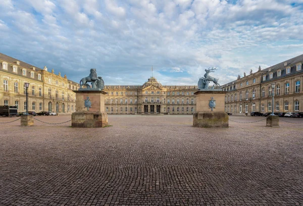 Stuttgart New Palace (Neues Schloss) with the lion and the deer sculptures - Stuttgart, Germany