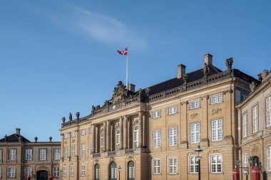 Amalienborg Sarayı - Danimarka Veliaht Prensi Bayraklı Frederick 'in Sarayı, Veliaht Prens Frederik' in resmi konutu- Kopenhag, Danimarka