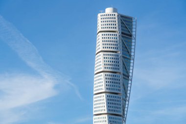 Malmö, İsveç - 23 Haziran 2019: Gövde gökdelen binası - Malmö, İsveç