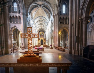 Lozan, İsviçre - 04 Aralık 2019 Lozan Katedrali 'nin İçi