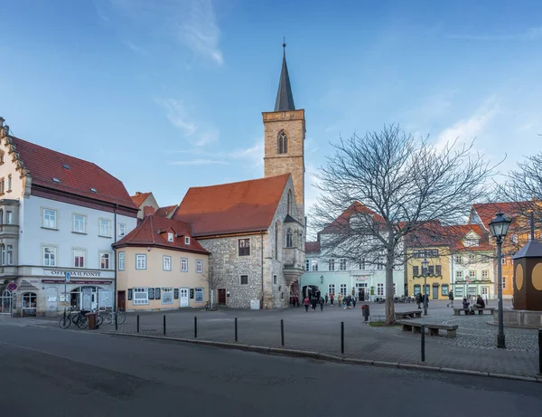 Erfurt Germany Jan 2020 Wenigermarkt Square Agidienkirche Church Erfurt Thuringia — 스톡 사진