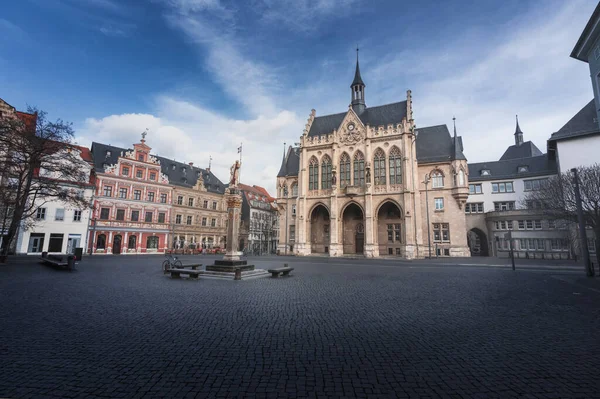 Fischmarkt Square Erfurt City Hall Erfurt Turíngia Alemanha — Fotografia de Stock