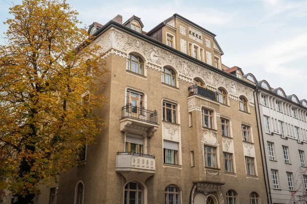 Edificios Art Nouveau Calle Ainmillerstrasse Munich Baviera Alemania —  Fotos de Stock