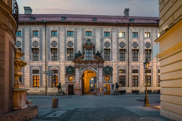 Straßen Und Münchner Residenzfassade München Bayern Deutschland — Stockfoto