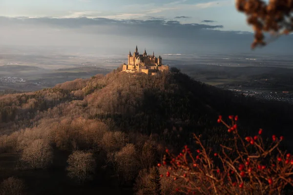 Castillo Hohenzollern Atardecer Baden Wurttemberg Alemania — Foto de Stock