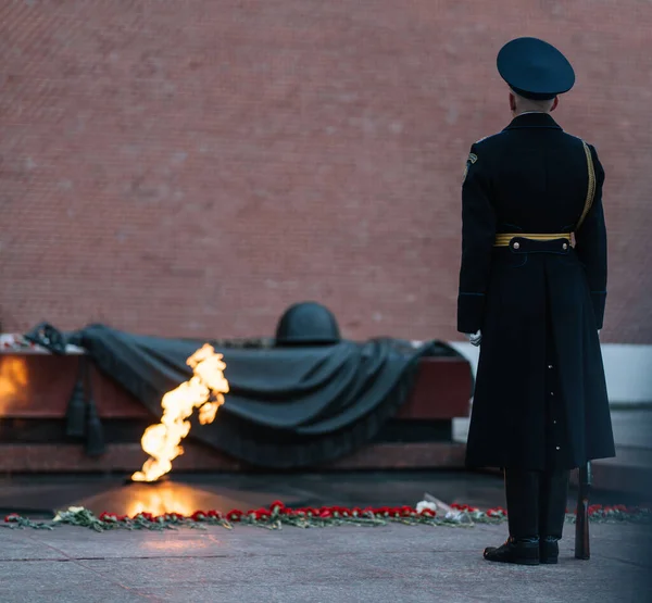 Maj Moskva Röda Torget Evig Låga Ändring Gardet — Stockfoto