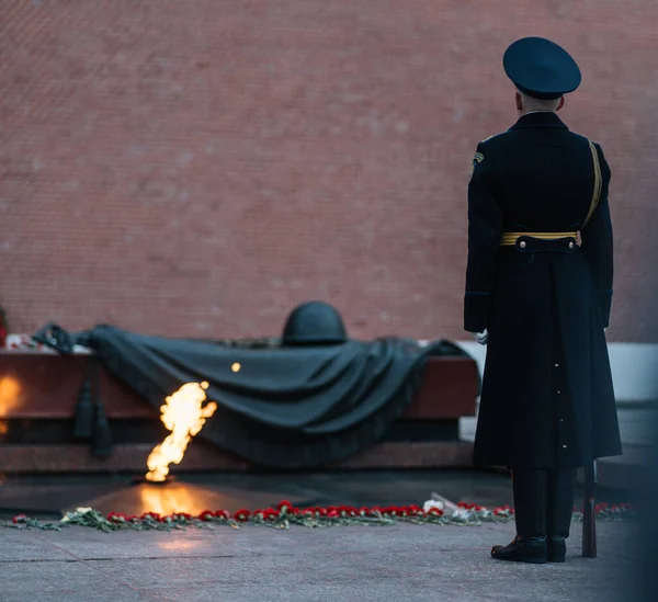 Maj Moskva Röda Torget Evig Låga Ändring Gardet — Stockfoto