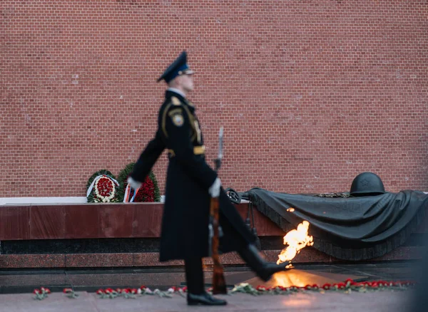 Maj Moskva Röda Torget Evig Låga Ändring Gardet — Stockfoto