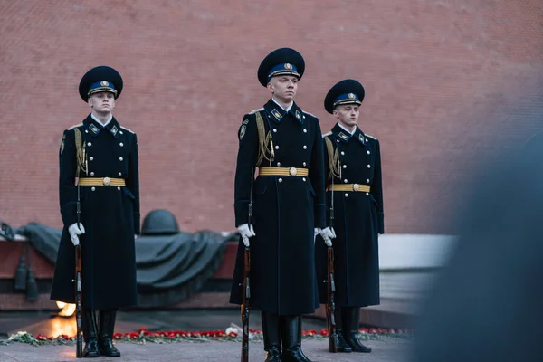 Maj Moskva Röda Torget Evig Låga Ändring Gardet — Stockfoto