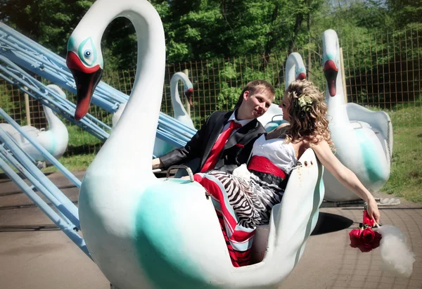 atlıkarınca üstünde Çift