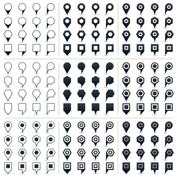 Map pins sign location icon with gray shadow in flat style — Stock Photo, Image