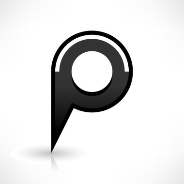 Siyah harita PIN konumu işaret yuvarlak şekil kutsal kişilerin resmi