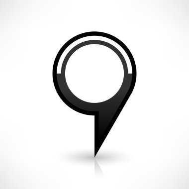 Siyah harita PIN konumu işaret yuvarlak şekil kutsal kişilerin resmi