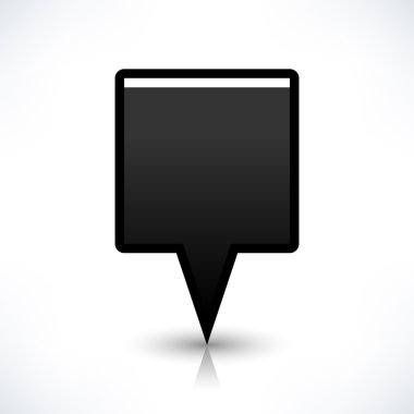 Siyah harita PIN konumu işaret yuvarlak kare şekli simgesi