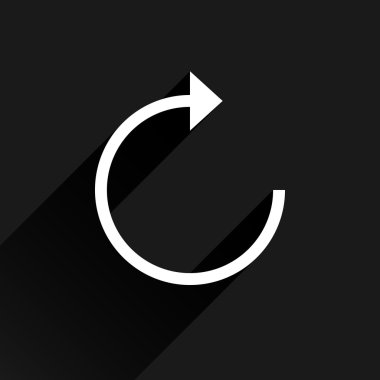 Beyaz ok simgesini yeniden yükle, yenileme, döndürme, reset, yineleme işareti