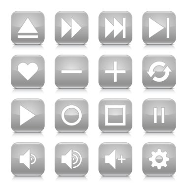 16 Medya Icons set kontrol