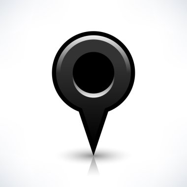 Siyah harita PIN konumu işaret yuvarlak şekil kutsal kişilerin resmi