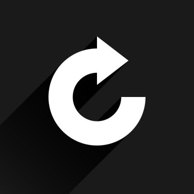 Beyaz ok simgesini yeniden yükle, yenileme, döndürme, reset, yineleme işareti