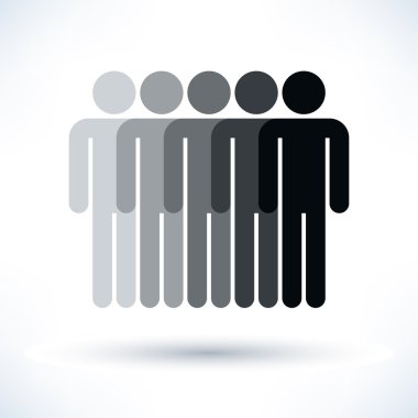 Gri tonlamalı logo beş adam