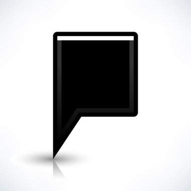 Siyah harita PIN konumu işaret yuvarlak kare şekli simgesi