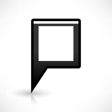 Siyah harita PIN konumu işaret yuvarlak kare şekli simgesi