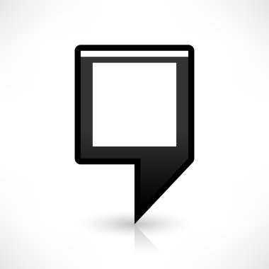 Siyah harita PIN konumu işaret yuvarlak kare şekli simgesi