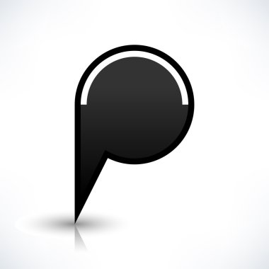 Siyah harita PIN konumu işaret yuvarlak şekil kutsal kişilerin resmi