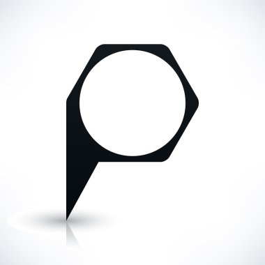 Siyah boş çokgen harita PIN