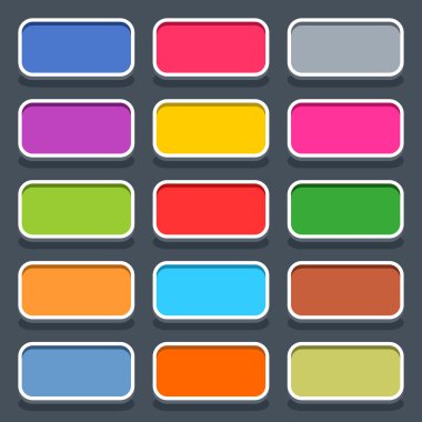 15 3d düz stil simgesi boş.