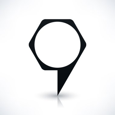 Siyah boş çokgen harita PIN