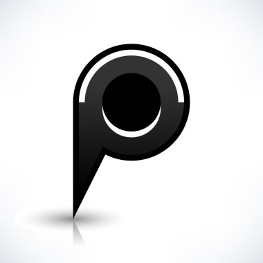 Siyah harita PIN konumu işaret yuvarlak şekil kutsal kişilerin resmi