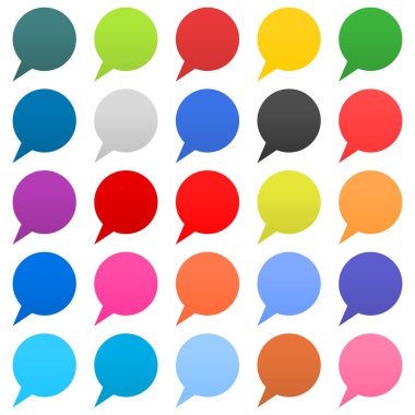 25 konuşma balonu işareti simgeler