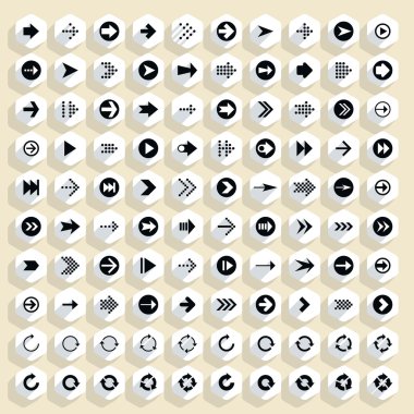 100 ok düz Icons set