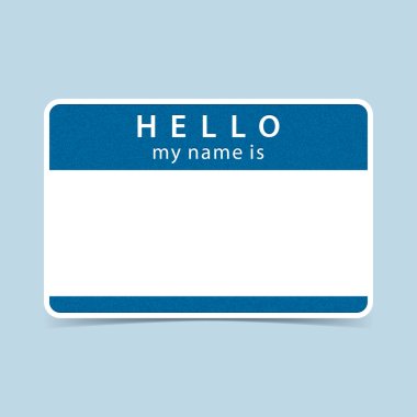 Blue blank name tag clipart
