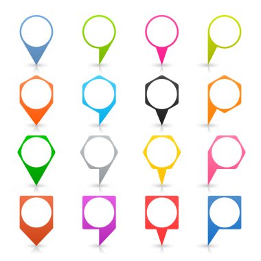 PIN işaretleri boş harita renk