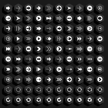 100 ok düz Icons set