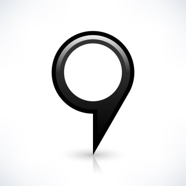 Siyah harita PIN konumu işaret yuvarlak şekil kutsal kişilerin resmi