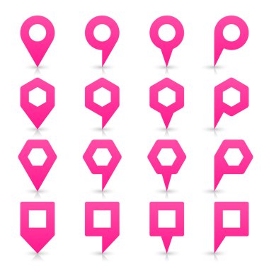 Pembe renkli harita PIN simgesi saten yer işareti boş kopya alanı ile