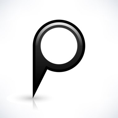 Siyah harita PIN konumu işaret yuvarlak şekil kutsal kişilerin resmi