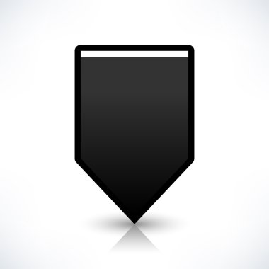 Siyah harita PIN konumu işaret yuvarlak kare şekli simgesi