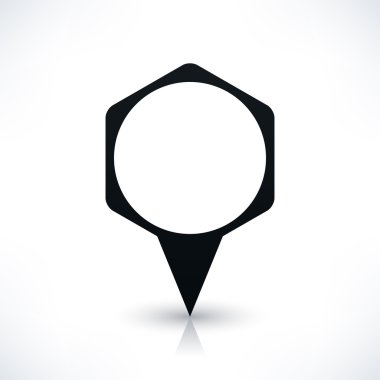 Siyah boş çokgen harita PIN