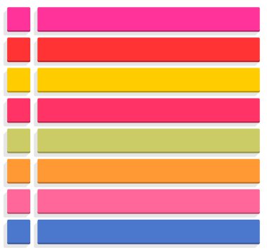 8 boş kare ve dikdörtgen simgeler