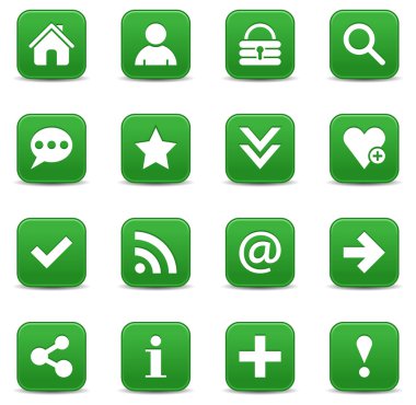 16 koyu yeşil web simgeler