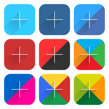 Print9 popüler sosyal ağ web simgesi ile artı seti