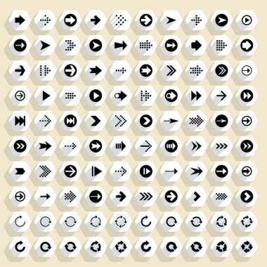 100 ok düz Icons set