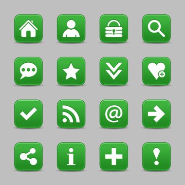 16 koyu yeşil web simgeler